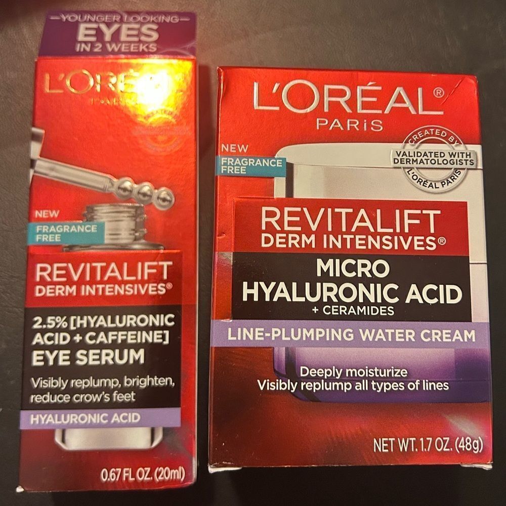 LOREAL REVITALIFT DERM INTENSIVES MICRO
LINE-PLUMPING WATER CREAM & EYE SERUM